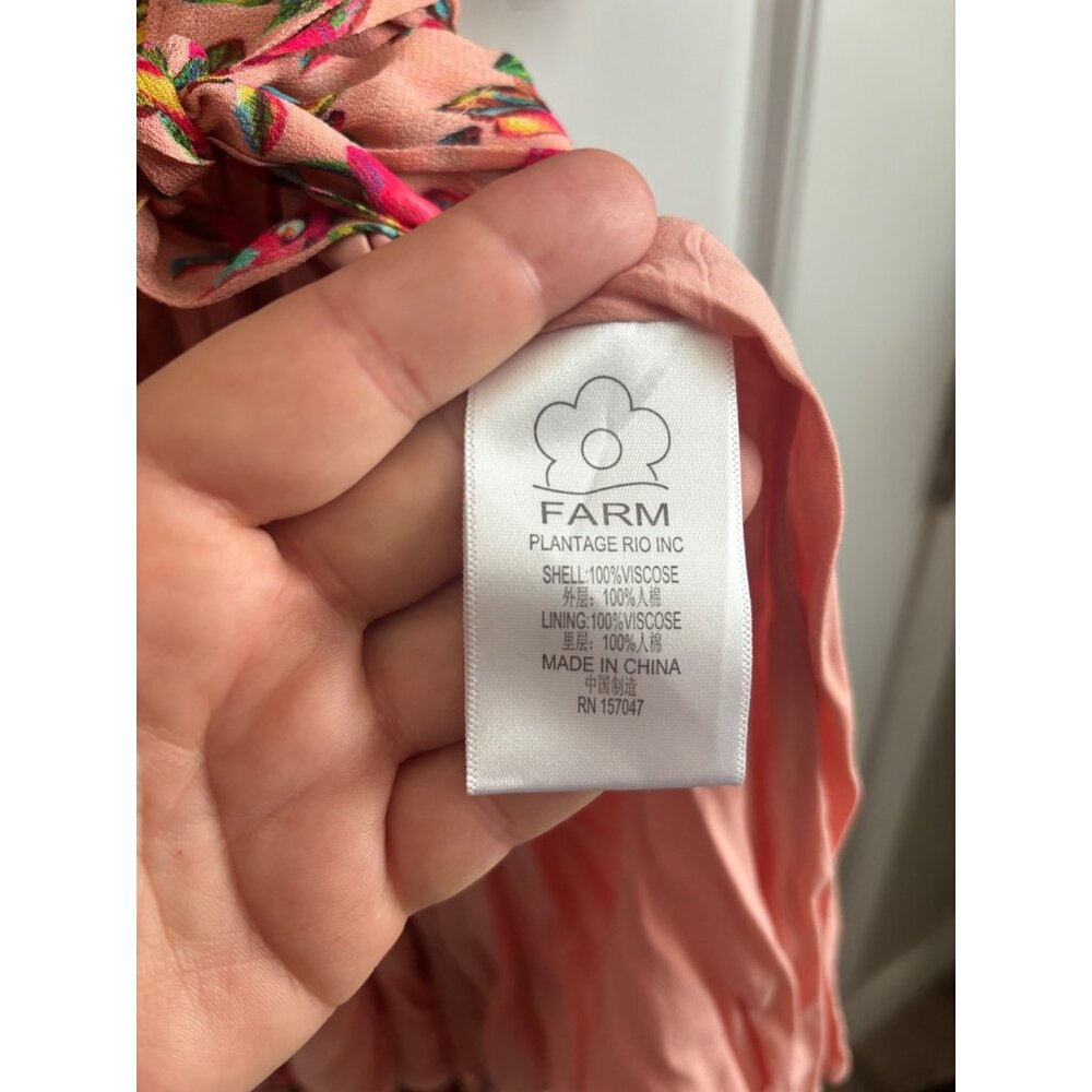 NWOT Farm Rio Dainty cashew Maxi Wrap Dress With Kimono Sleeves & Tie Waist XS - Picture 7 of 7